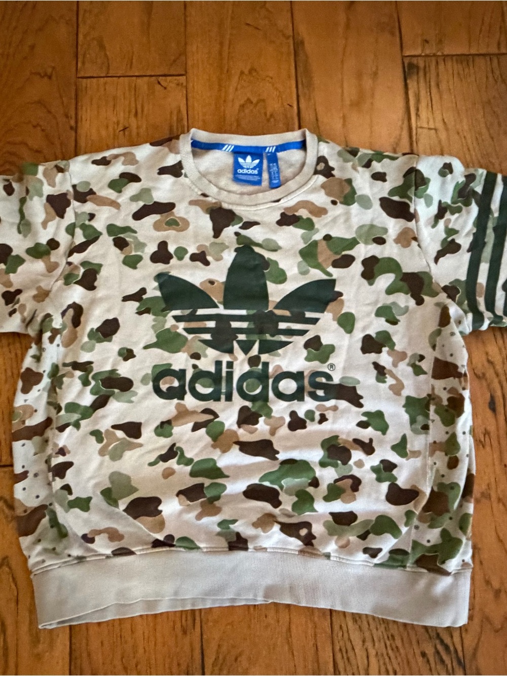 adidas Kids Camo Trefoil Sweatshirt - Green & Brown Camo